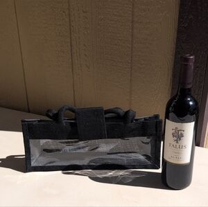 Black Transparent Wine Carrier Tote Bag